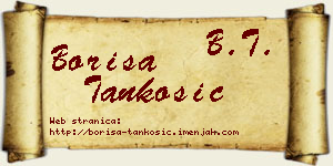 Boriša Tankosić vizit kartica